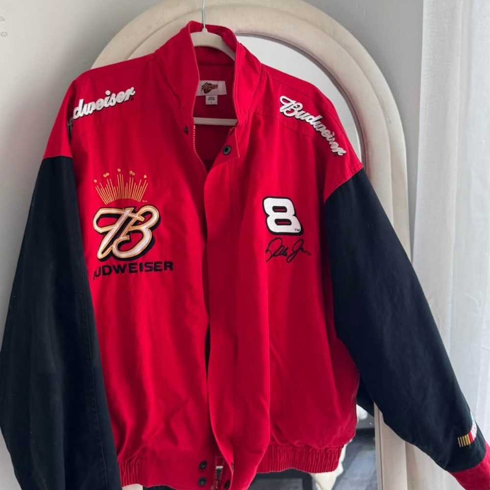 Vintage Budweiser #8 Dale JR NASCAR Racing Bomber Jacket